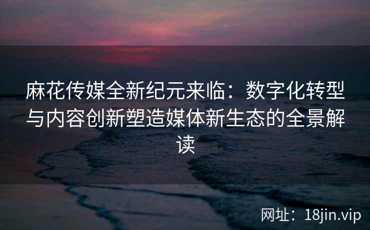 麻花传媒全新纪元来临：数字化转型与内容创新塑造媒体新生态的全景解读  第1张